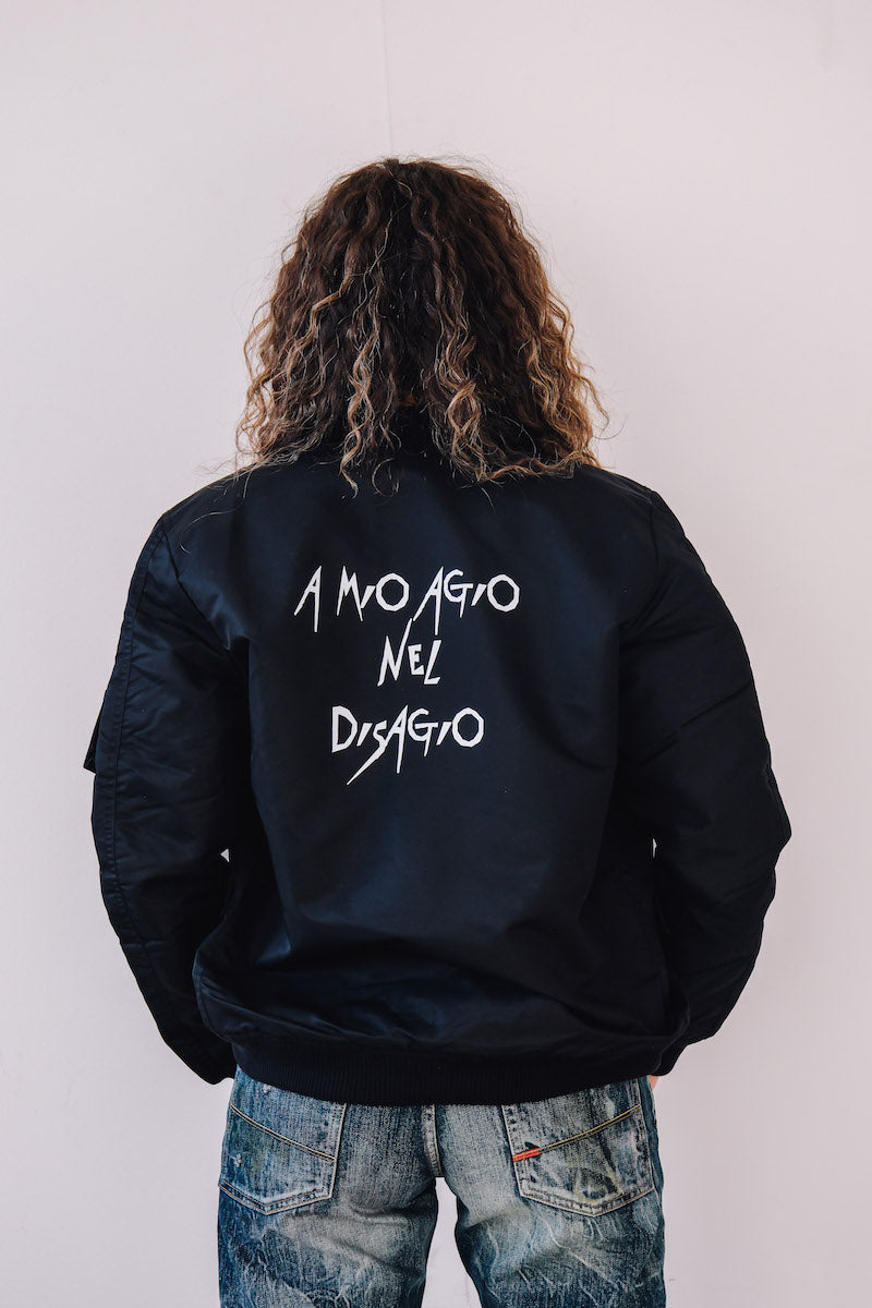 Bomber Unisex Naomi "A Mio Agio Nel Disagio"-Unisex-Paola.K-XS-Black-Paola.K