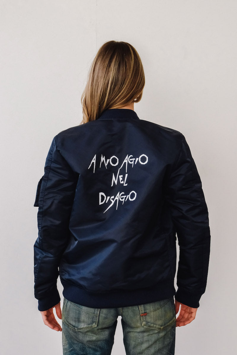 Bomber Unisex Naomi "A Mio Agio Nel Disagio"-Unisex-Paola.K-XS-Black-Paola.K