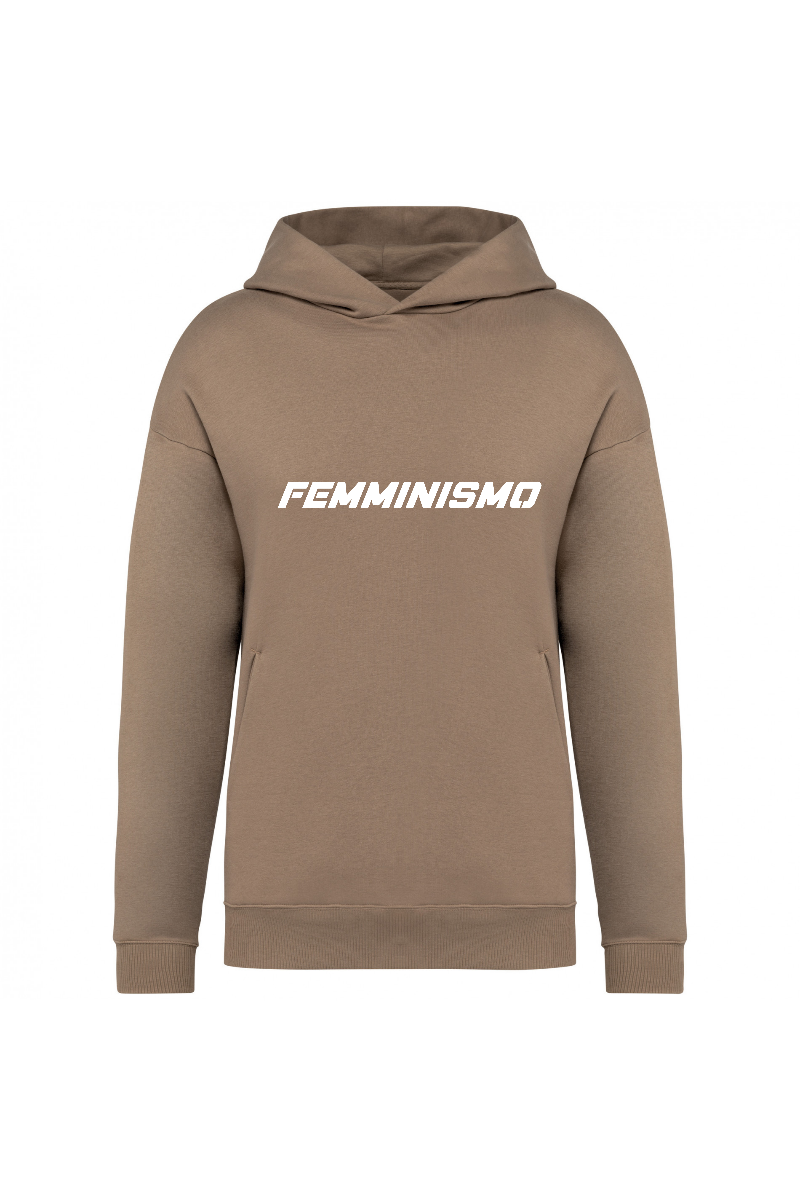 Felpa Unisex con cappuccio Cara "Femminismo"-Unisex-Paola.K-XXS-Driftwood-Paola.K