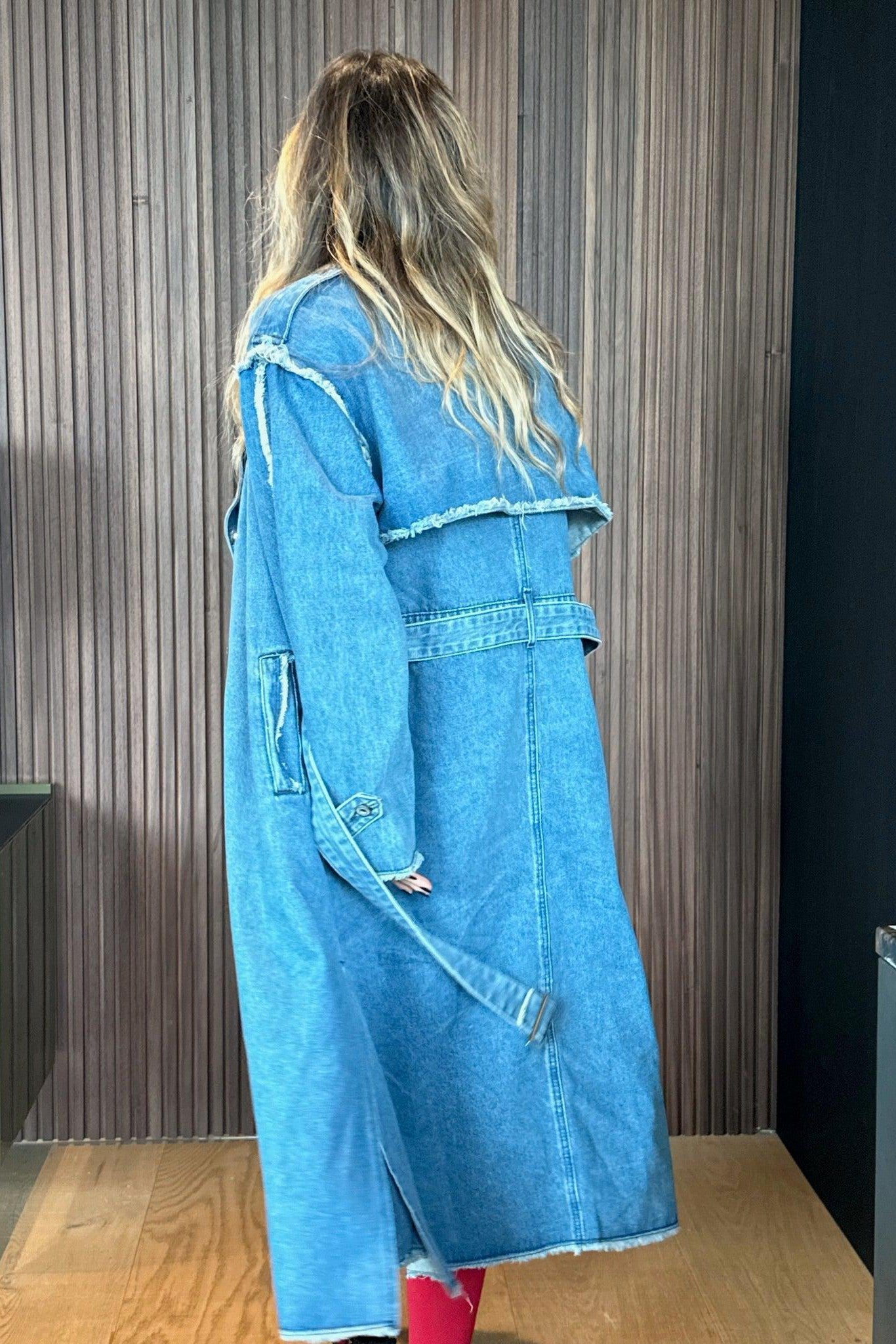 Trench in Denim con Bordi Grezzi-Paola.K-S-Paola.K